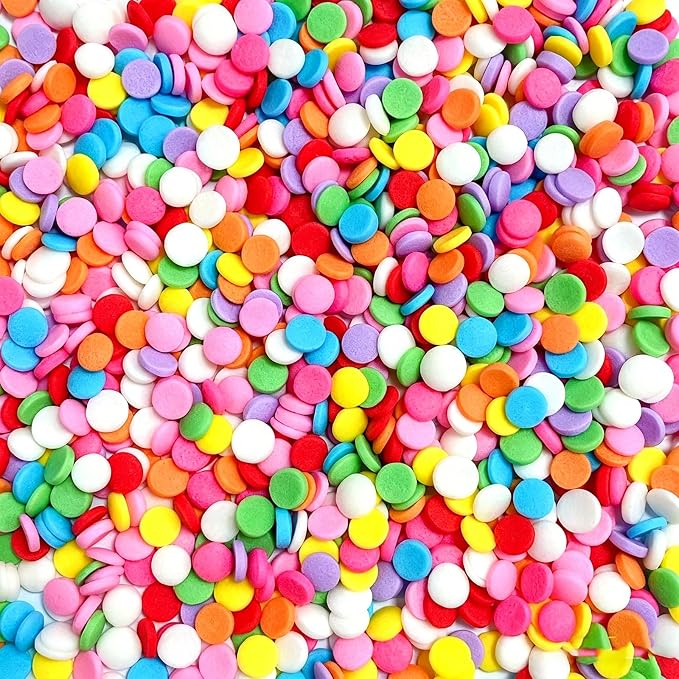 Sentovac Rainbow Round Confetti Sprinkles Edible Colorful for Cake Decorating Sprinkle Candy Cake Cupcake Cookie Baking Donuts Ice Cream Decorations Birthday Party Christmas Holiday Supplies