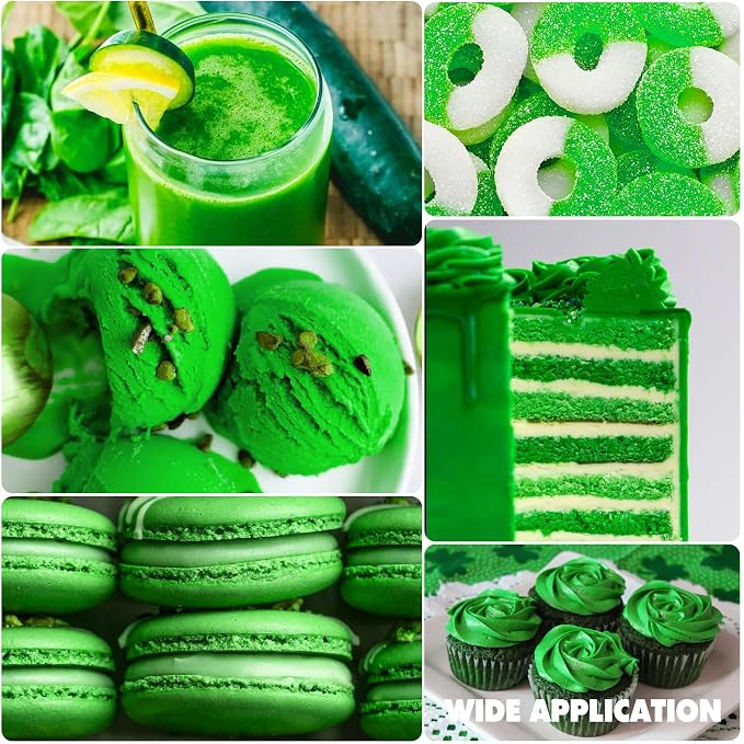 Gel Food Coloring - Vibrant Gel Food Coloring for Baking, Cake Decorating, Easter Egg - Concentrated Flavorless Edible Food Color Dye for Icing, Fondant, Drinks, Cookie, DIY Crafts - 4.5 oz (Green)
