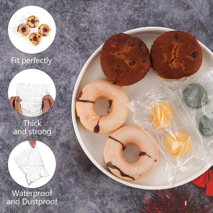 MoloTAR 200 Pcs 6''x 9'' Clear Resealable Cello/Cellophane Good for Bakery,Adhesive Treat, Candle, Soap, Cookie Poly Bags