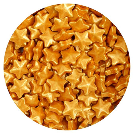 Gold Star Sprinkles Candy 4.4 oz, Star Sprinkles Edible For Cake Decorating, Baking, Ice Cream & More, The Hampton Candy Company