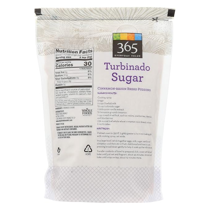 365 by Whole Foods Market, Turbinado Sugar, 32 Ounce (Pack of 2)