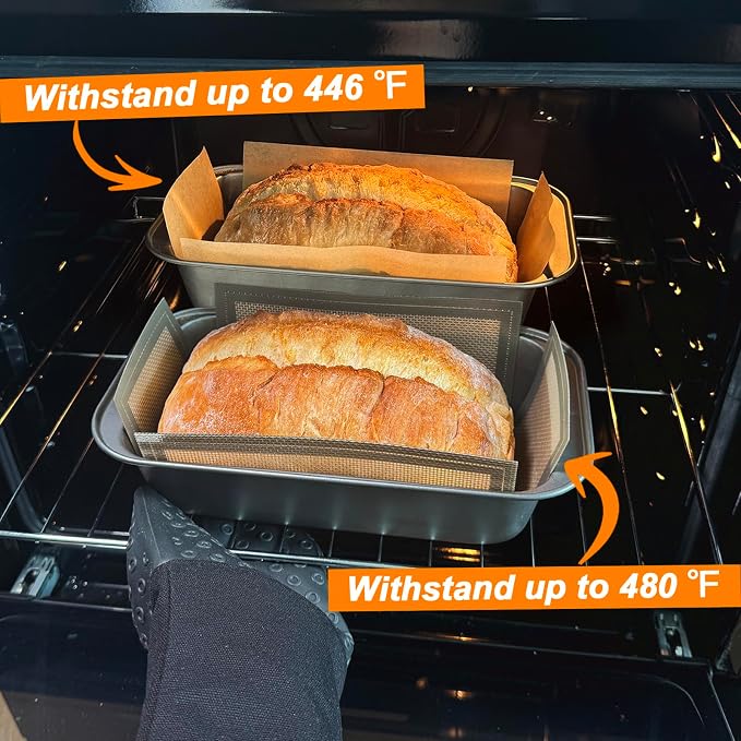 Webake 100PCS Unbleached Parchment Paper Loaf Pan Liners with 1 Reusable Silicone Loaf Liner for 9x5 1lb, 1.5lb & 2lb Loaves, Nonstick, Precut