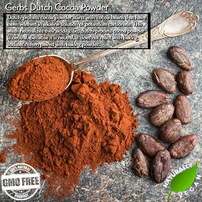 Gerbs Dutch Cocoa Powder 4 lbs. | 22-24% Cocoa Butter Fat, Resealable Bag | Rich, Smooth Dutch Process | Top 14 Allergen-Free