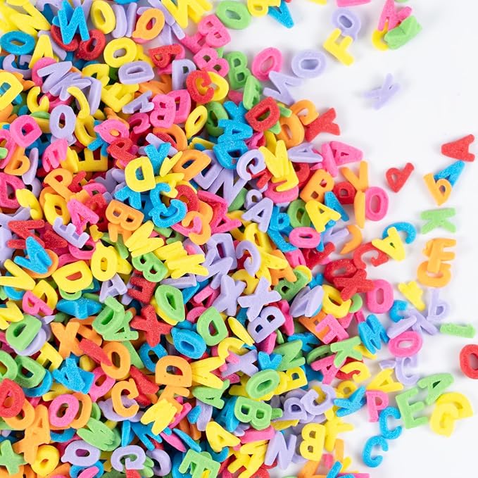 Letters Sprinkles for Cake Decorating 7 Ounces Edible Alphabet Confetti Sprinkles Multicolor for Ice Cream Sugar Candy Baking Cake Cupcake Toppers Cookie Donut Dessert (Not including a full alphabet set)