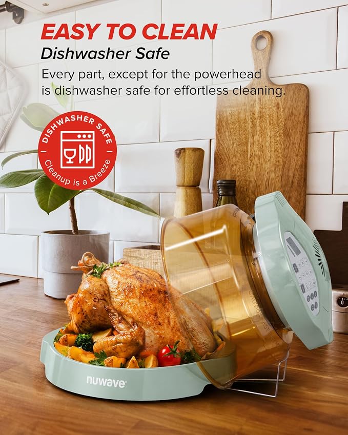 Nuwave Pro Plus 2 Air Fryer Oven, Infrared Countertop Convection, No Defrost No Preheat, Triple Combo Heating, 10-in-1 Multicooker, PFAS & BPA Free, 10LB Capacity, Dishwasher Safe Parts, 20660V03M