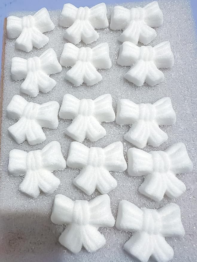 Ready to Use Sugar Decoration Toppers For Cake Cupcakes Cookies and More (White Bow)