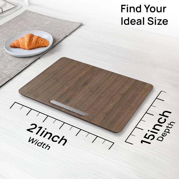 Ibyx Elegant Appliance Slider - Sliding Tray for Coffee Maker & Heavy Kitchen Appliances, Easy Slide, Made of Premium Bamboo, Space-Saving Kitchen Organizer, 40 lb Capacity, Brown - 21 x 15 Inch