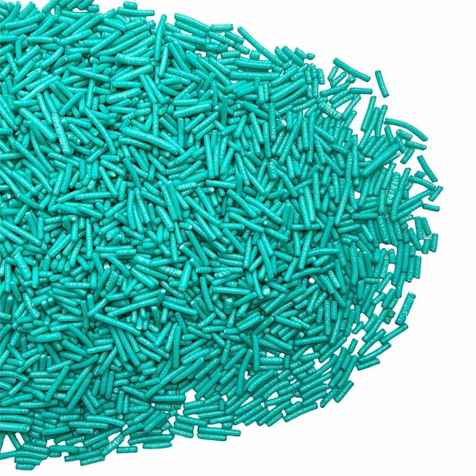 SE Si&Moos Teal Jimmies Sprinkles Teal Sprinkles for Cake Decorating Edible Crunchy Jimmies for Topping Ice Cream, Cookies, Cakes, Cupcakes, Dessert Decorating 3 OZ