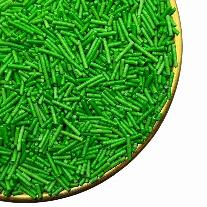 CandiJumpin Grass Green Jimmy Sprinkles, Green Sprinkles for Cake Decorating Edible Cake Jimmies Edible Crunchy Jimmies Ice Cream Toppings, Baby Shower Party Wedding Christmas Supplies 3 OZ