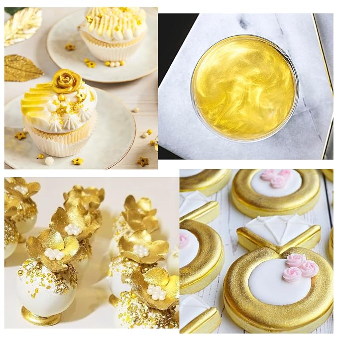 Edible Glitter Spray - 20g Luster Dust Edible Food Grade Glitter for Cake Decorating, Cocktails, Drinks - Shimmer Dust Powder Metallic Food Coloring Powder for Cookie, Candy, Icing (Gold)