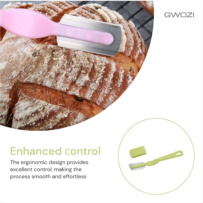 Bread Lame Plastic - Stainless Steel Bread Scoring Tool for Homemade Bread - Lame Bread Tool - Sourdough Scoring Tool with Plastic Handle, 2 Pcs