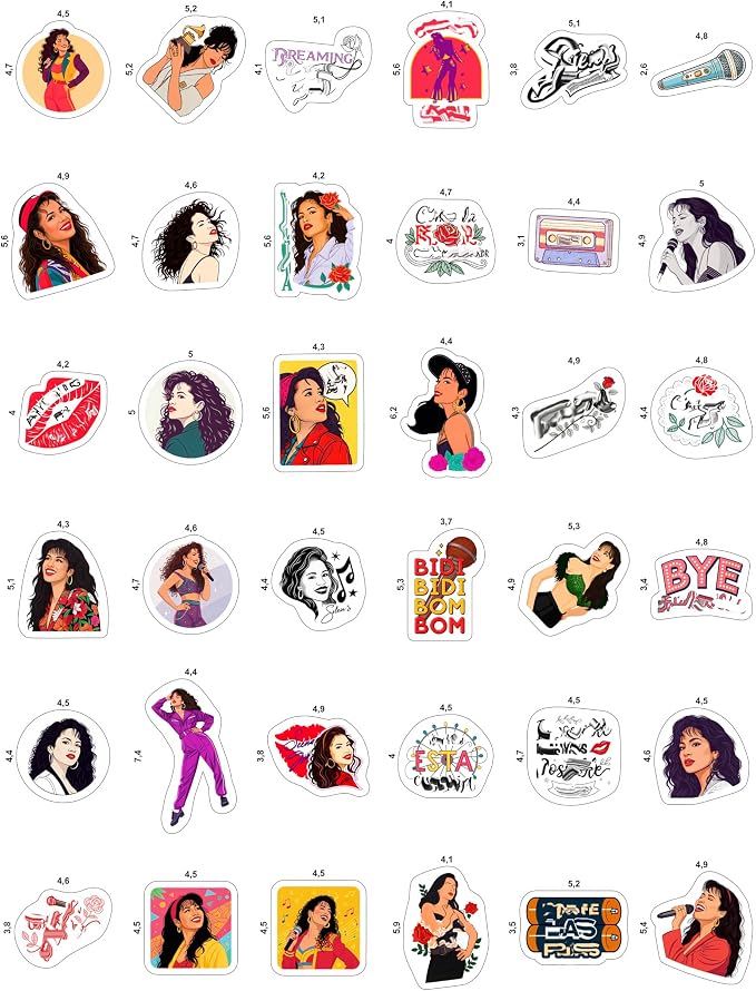 100Pcs Selena Quintaalina Stickers for Water Bottles - Selena Quintaalina Decals - Singer Stickers, Party Supplies - Gift for Women & Men