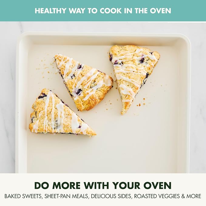 GreenPan Bakewell 13"x18" Baking Sheet Pan, Healthy Ceramic Nonstick Bakeware, PFAS-Free Durable Cookie Tray, Versatile Kitchen Essentials, Vibrant Ovenware, Easy Clean, Turquoise