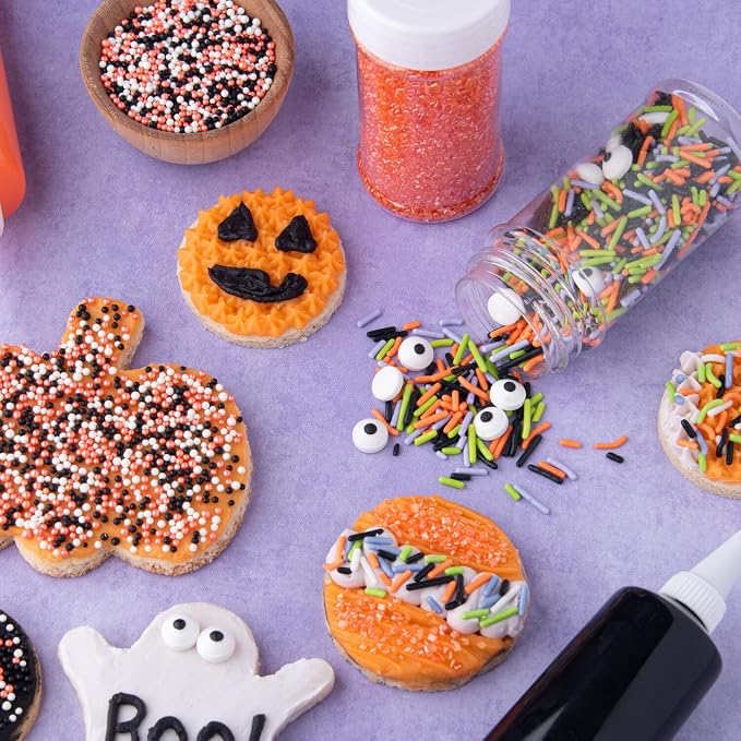 Sweets Indeed Sprinkles, 4 Pack, Edible Sprinkle Mix, Perfect for Cake Decorations, Baking, Ice Cream, Cookies, Cupcake Topper (Halloween)