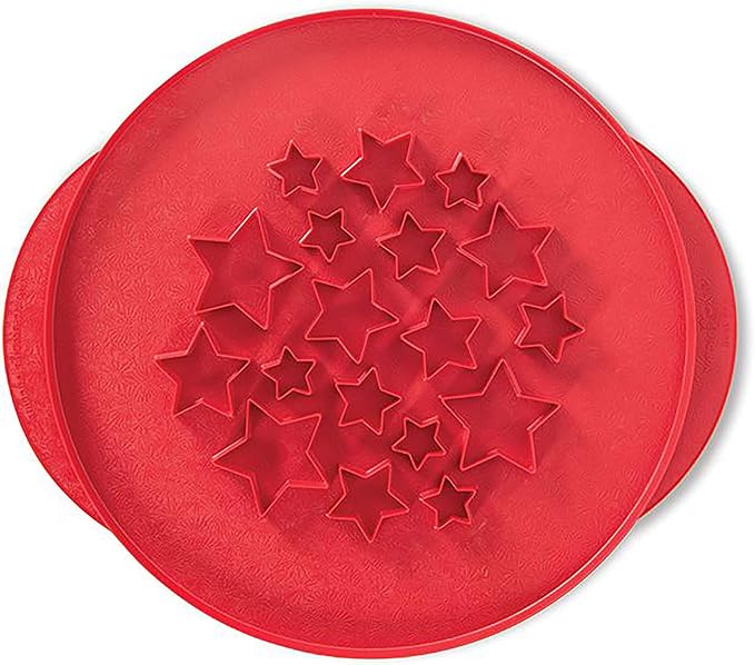 Nordic Ware Stars and Cherries Pie Top Cutter, Red