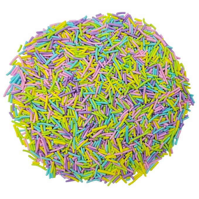 Easter Jimmies Sprinkles, Edible Jimmy Sprinkles, Pastel Crunchy Jimmies Mix for Cake Decorating, Edible Cookie Cupcake Decorations for Easter Baking and Holiday Party Treats