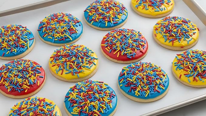 NCS Red, Yellow & Blue Jimmies Edible Sprinkles – Cupcake, Cake & Cookie Decorations, 7 oz