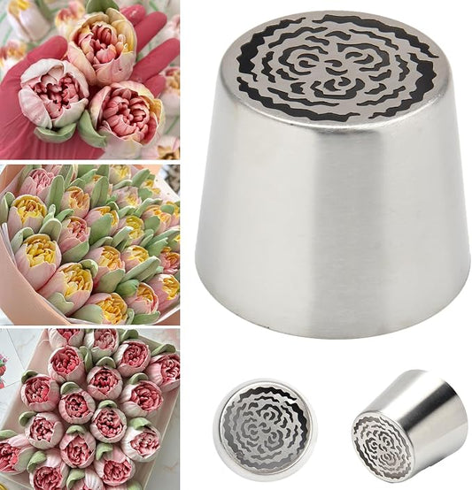 Extra Large Russian Piping Tips for Marshmallows Stainless Steel Flower Frosting Nozzles many styles Cake Decorating Baking tool for Buttercream, Cupcakes Cookies(SL43)