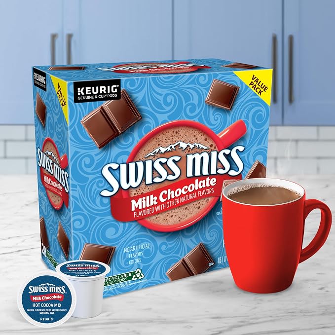 Swiss Miss Milk Chocolate Hot Cocoa Keurig Single-Serve K Cup Pods, 28 Count