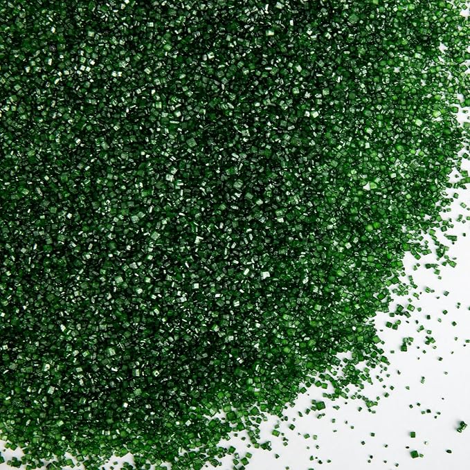 Edible Green Sprinkles,150g,Sanding Sugar Sprinkle,King Cake Sugar,Edible Sugar Crystals for Cake Decorating,Sprinkle Mix for Baking Decorations,Cookies,Ice Cream,Fondant Cake,Caramel Apples,Cupcakes,Desserts,Wedding Birthday Party Supplies