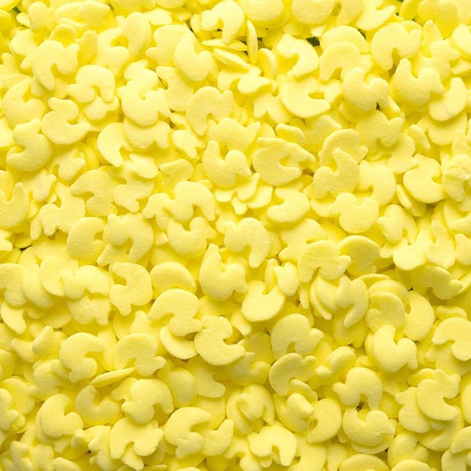 Oasis Supply Baby Shower Sprinkles & Sugar Shapes – Edible Decorations for Cakes, Cupcakes, and Cookies – Gender Reveal, Boy, Girl, and Neutral Party Baking Decorations - Yellow Rubber Ducks