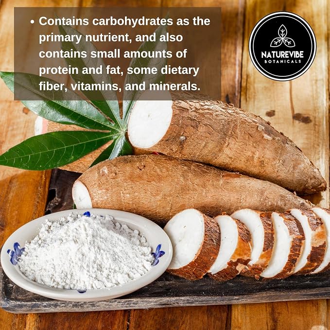 Naturevibe Botanicals Cassava Flour 5 lb | Grain-Free, Gluten-Free Flour | Non-GMO, Fine Texture | Paleo & Vegan Friendly | Ideal for Baking, Tortillas, Bread, Pancakes & Cooking