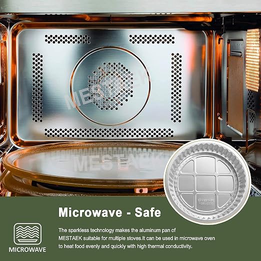 84oz Deep Round Aluminum Foil Pans with Lids, 5 Pack | 10 Inch Round, 2.7 Inch Deep, Heavy Duty Foil, Ideal for Baking, Meal Prep and Food Storage