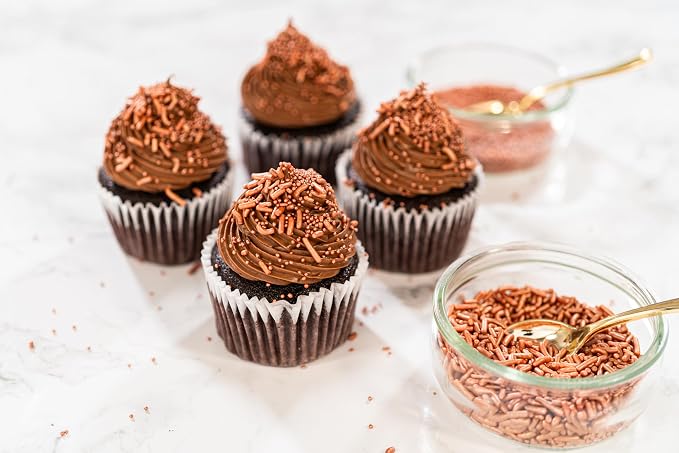 Bakerpan Edible Rose Gold Nonpareils Sprinkles 5.1 oz - Rose Gold Sprinkles for Cake Decorating, Cupcakes, Cookies, Birthdays & Weddings | Kosher, Gluten-Free, Made in USA