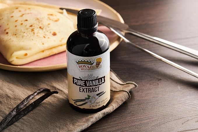 Royal Brand Pure Vanilla Extract / Pure / No Sugar / Sugar free / Glass for Better Quality / 110 ml / 3.74 fl. oz