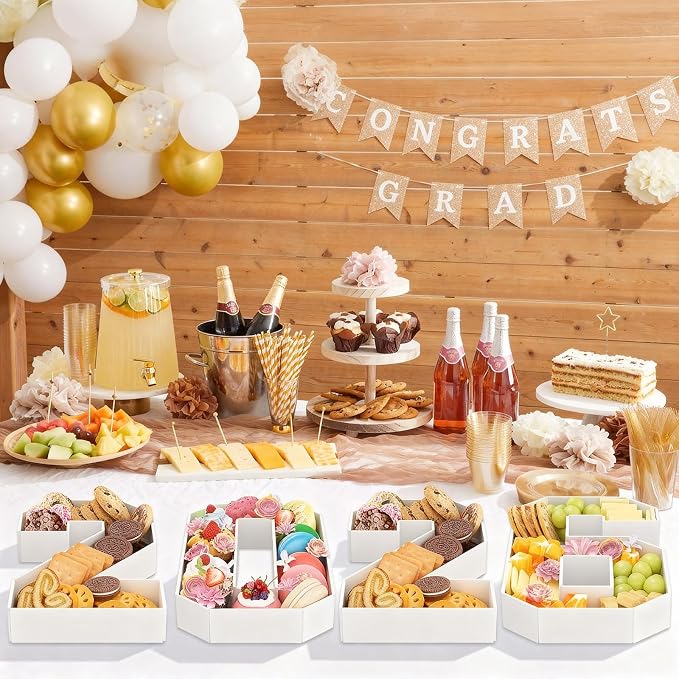 HILAVO 2026 Charcuterie Number Fillable, 4Pcs 13.7" Numbers Charcuterie Board Box 2026 Graduation Decorations Food Serving Tray for Congrats Grad Sports Event Birthday Party Supplies