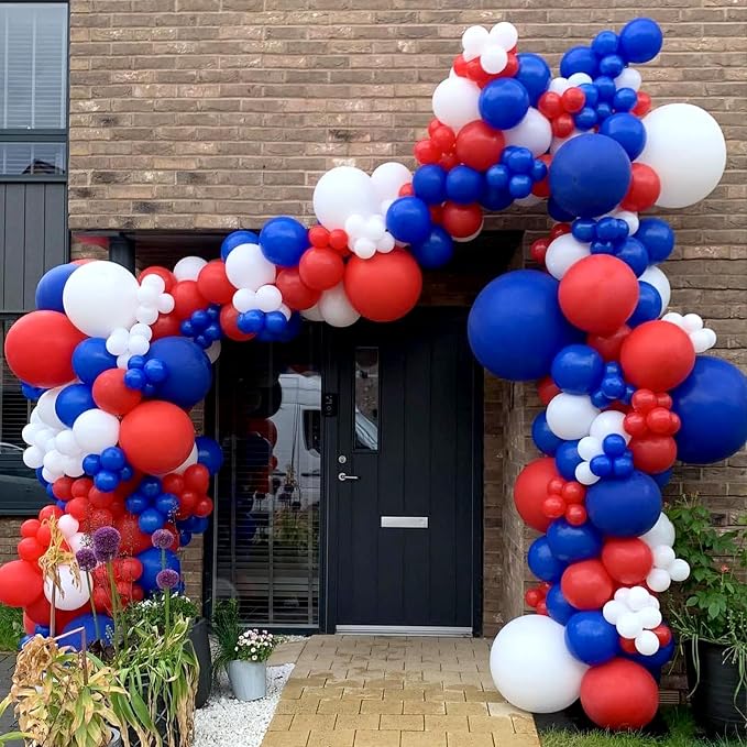 Red White and Blue Balloons Garland Arch Kit 154pcs 4th of July Decorations with Confetti Latex Balloons for Independence Day Graduation Baseball Birthday Party Decorations