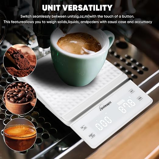 Food Scales for Kitchen,0.1g/3kg High Precision Small Multifunctional Digital Kitchen Food Scale,Digital Accurate Coffee Scale (White)