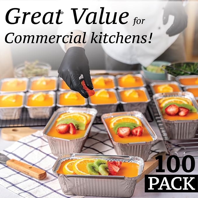 (110 Pack Aluminum Loaf Pans with Lids, Disposable Bread Tins for Baking, Lunch Containers, Single Serve Baking Dishes - Foil Loaf Pans, Aluminum Bread Pans (7.8 x 4.3 x 2 Inches)