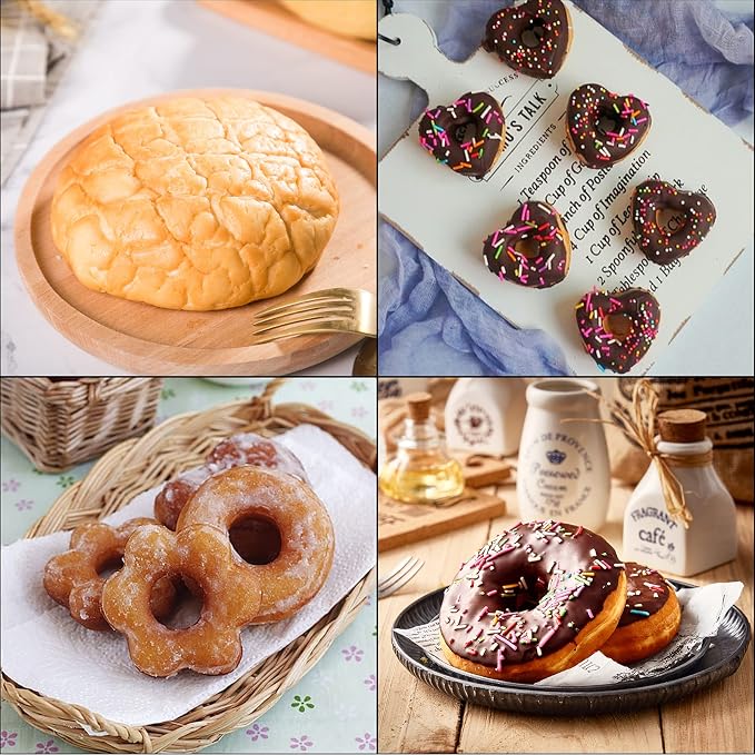4 Pack Donut Maker Cutter, Creative Reusable Non-stick Doughnut Molds, Fondant Cake Bread Dessert Bakery Mould, Biscuit Stamp Mould, Home Kitchen DIY Baking Tool