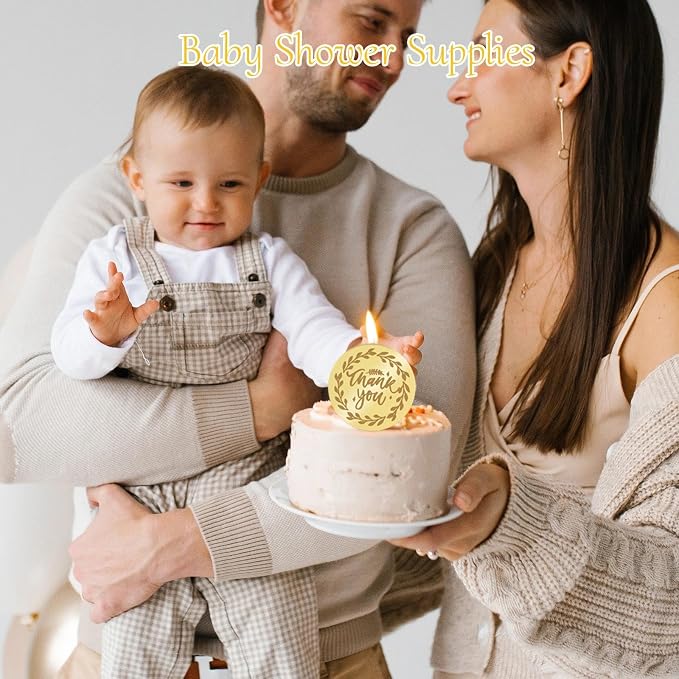 20Pcs Gold Thank You Cupcake Topper Acrylic Mirror Birthday Cake Toppers Thanksgiving Cake Toppers for Decorations Gold Topper for Mother's Gift Flower Party Teacher Appreciation DIY Crafts Decor