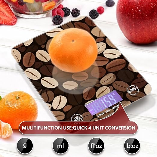 Food Scale Kitchen Scale Food Weight Scales Digital Weight Grams and Ounces Small Electronic Food Scale for Baking Cooking Brown Vintage Coffee Beans