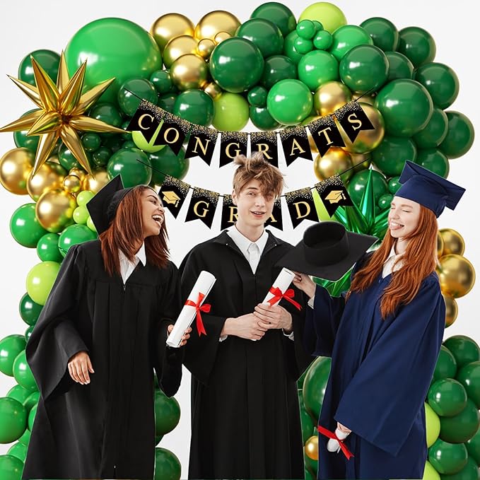 St Patricks Day balloons Arch Kit Decorations, Green and Gold Balloons Arch Kit with Stars, Emerald Green Dark Green Pastel Green Balloons for Birthday Party 2026 Graduation Party Decorations