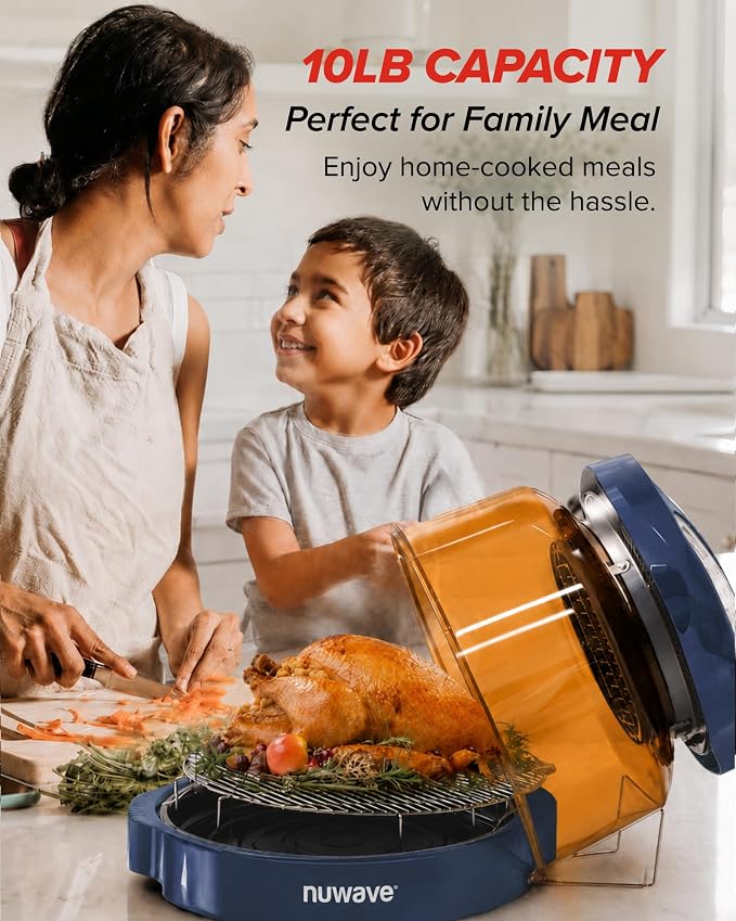 Nuwave Pro Plus 2 Air Fryer Oven, Infrared Countertop Convection, No Defrost No Preheat, Triple Combo Heating, 10-in-1 Multicooker, PFAS & BPA Free, 10LB Capacity, Dishwasher Safe Parts, 20660V03U