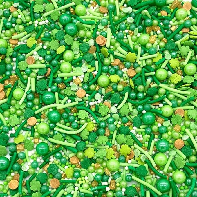 Sentovac St Patricks Day Sprinkles Pearl Edible Candy Sugar Decorations for Cake Cookie Cupcake Topper Baking Decorations St Patricks Day Christmas Valentines Wedding Supplies