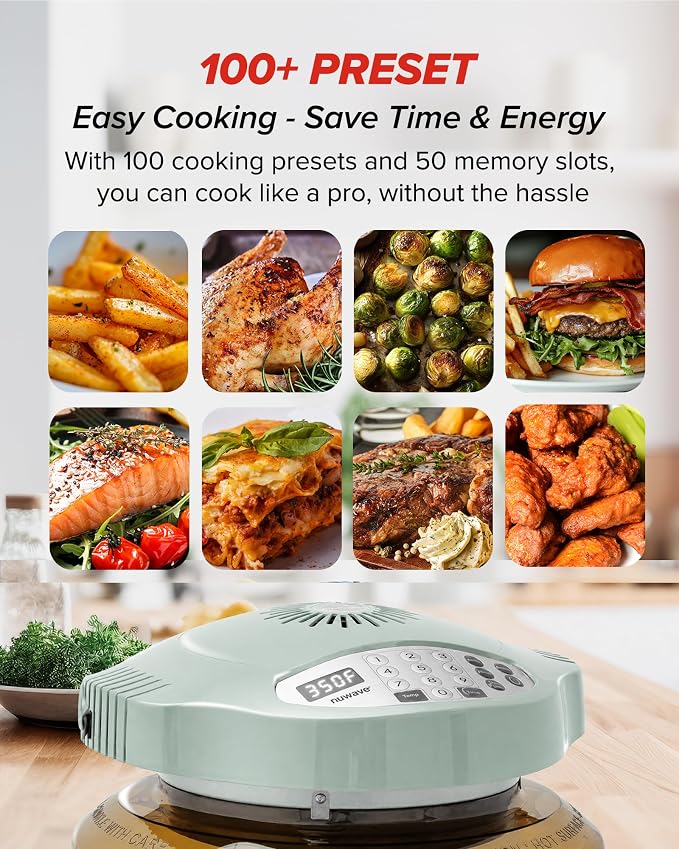 Nuwave Pro Plus 2 Countertop Infrared Oven with Stainless Steel Extender Ring, Triple Combo Cooking Power, Adjustable Temperature Control, Large Capacity Roaster, Air Fryer & Convection Oven, 20674V01