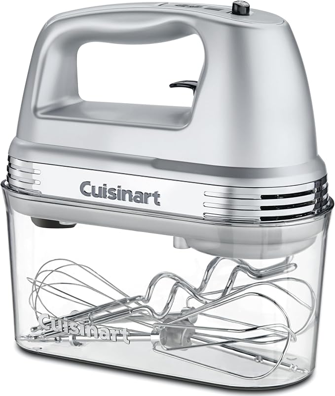 Cuisinart Power Advantage Plus 9-Speed Hand Mixer, 220W Motor, Electric Mixer with Dishwasher-Safe Beaters, Storage Case, HM-90BCS, Brushed Chrome