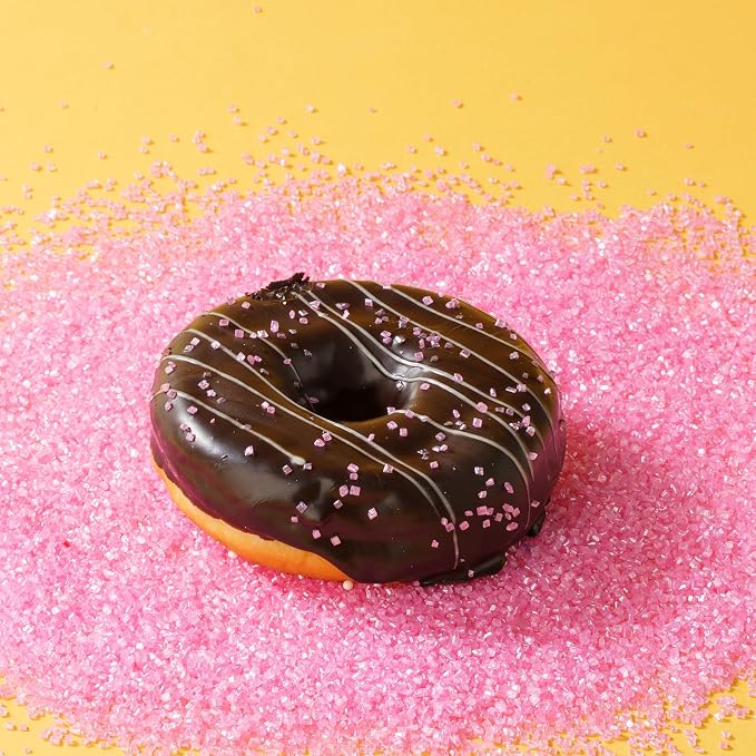 Sujoygar Pink Sanding Sugar Sprinkles, 5oz Edible Pink Sugar Crystals for Cocktails, Cake Sprinkles for Chocolate Ice Cream Toppings Cupcake Decoration Wedding Party Cookies Baking Dessert Food Supplies