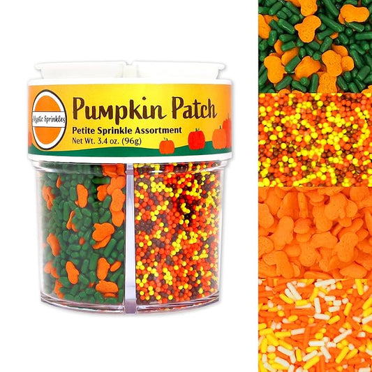 Mystic Sprinkles 4 Cell Sprinkle Assortments (Pumpkin Patch, Petite)