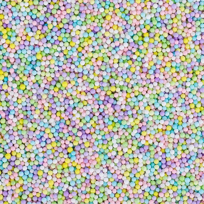 Pastel Nonpareils Sprinkles - 2mm Mini Edible Pearls, Pearl Sprinkles for Cake Decorating, Cupcake, Cookie, Baking, Donuts, Ice Cream Toppings 110g/3.88oz