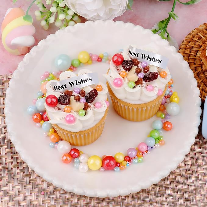 Rainbow Dot Sprinkles, 11.3oz/320g Edible Pearls Rainbow Nonpareils Sprinkles, 4 Jars Set for Baking Cakes Cupcakes Cookies