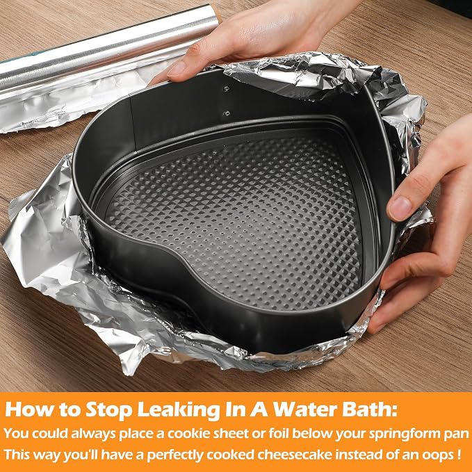 Kamehame Heart Shaped Springform Pan, Large 9 Inches Heart Springform Pan, Not-Stick Heart Shaped Cheesecake Pan, Carbon Steel Cake Pan