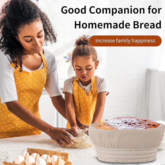 KONGDY 6Pcs Banneton Bread Proofing Basket, (6.7x4.7x3in) Mini Oval Sourdough Bread Basket with Liner Professional & Home Bread Baking Supplies (Small Oval)