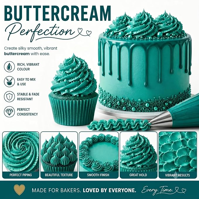 Confect Tropical Teal Gel Food Coloring – Highly Pigmented Gel Based Food Color for Buttercream, Cakes, Cookies & Baking – 60mL / 2 FL OZ