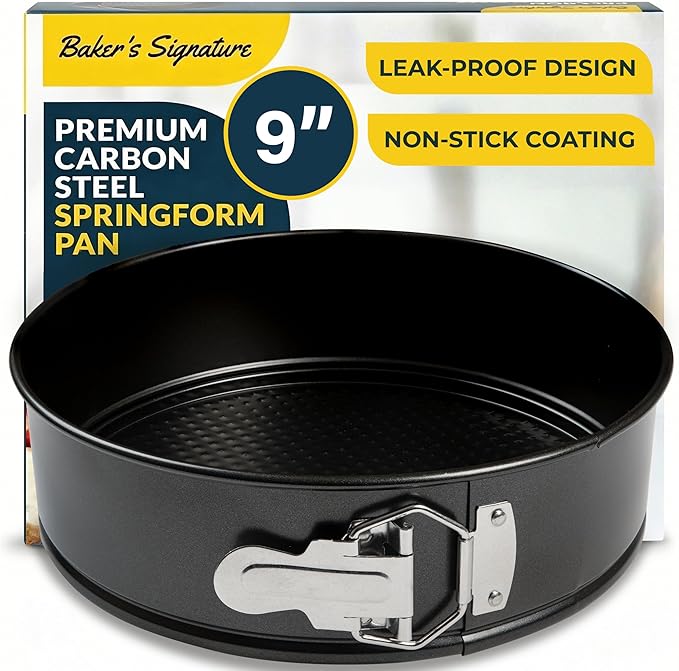 Cheesecake Pan 9 Inch Carbon Steel With Removable Bottom – Leakproof Design, Nonstick Coating Springform Pan – Durable Cake Mold With Secure Latch, Even Heat Cheese Cake Pans For Baking
