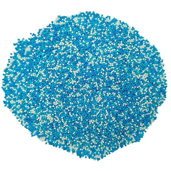 Frozen Winter Sprinkles Blue White Nonpareils Sprinkles Edible Mini Pearl Sprinkle for Cake Decorations, Baking, Ice Cream, Cookies, Donuts and Lollipops - 2mm Sugar Pearls